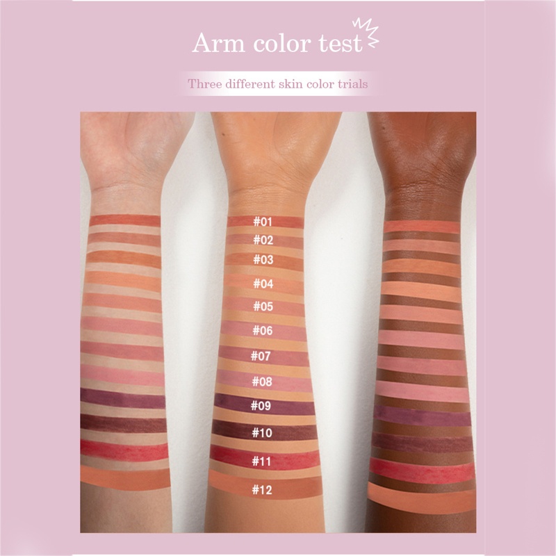 Son Lì Bút Chì 12 Màu Sắc Tùy Chọn Thương Hiệu brroa