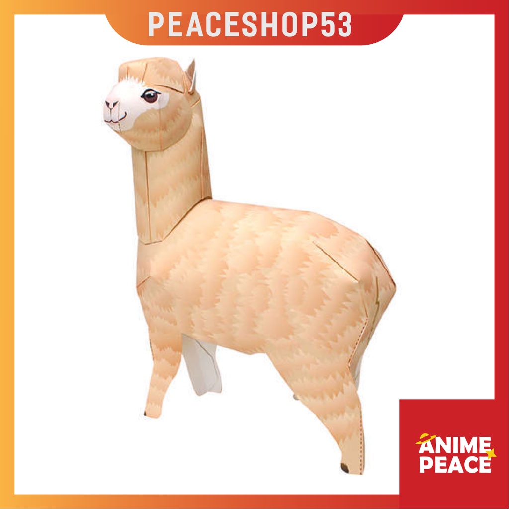 Mô Hình Giấy Lạc Đà Alpaca Mô Hình Giấy Động Vật Lạc Đà OS64