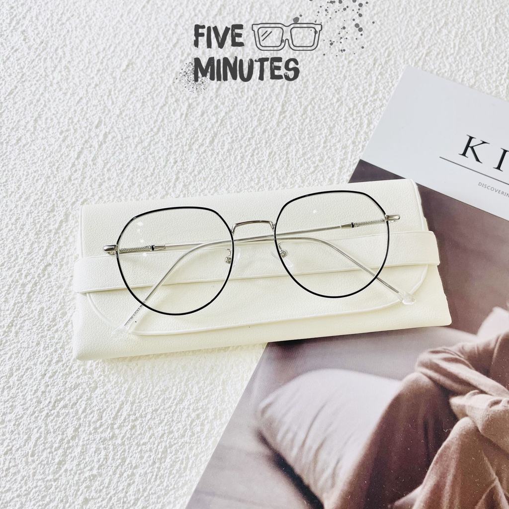 Gọng kính cận nam nữ, chất liệu kim loại chắc chắn dáng bầu Fiveminutes 72608 mới về chắc chắc dễ đeo