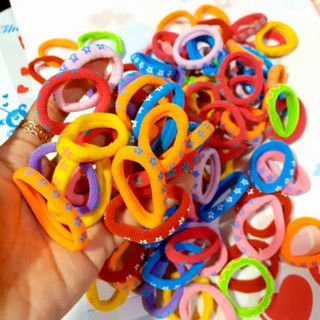 Túi 48 thun cột tóc màu ngôi sao (3-3.5cm)