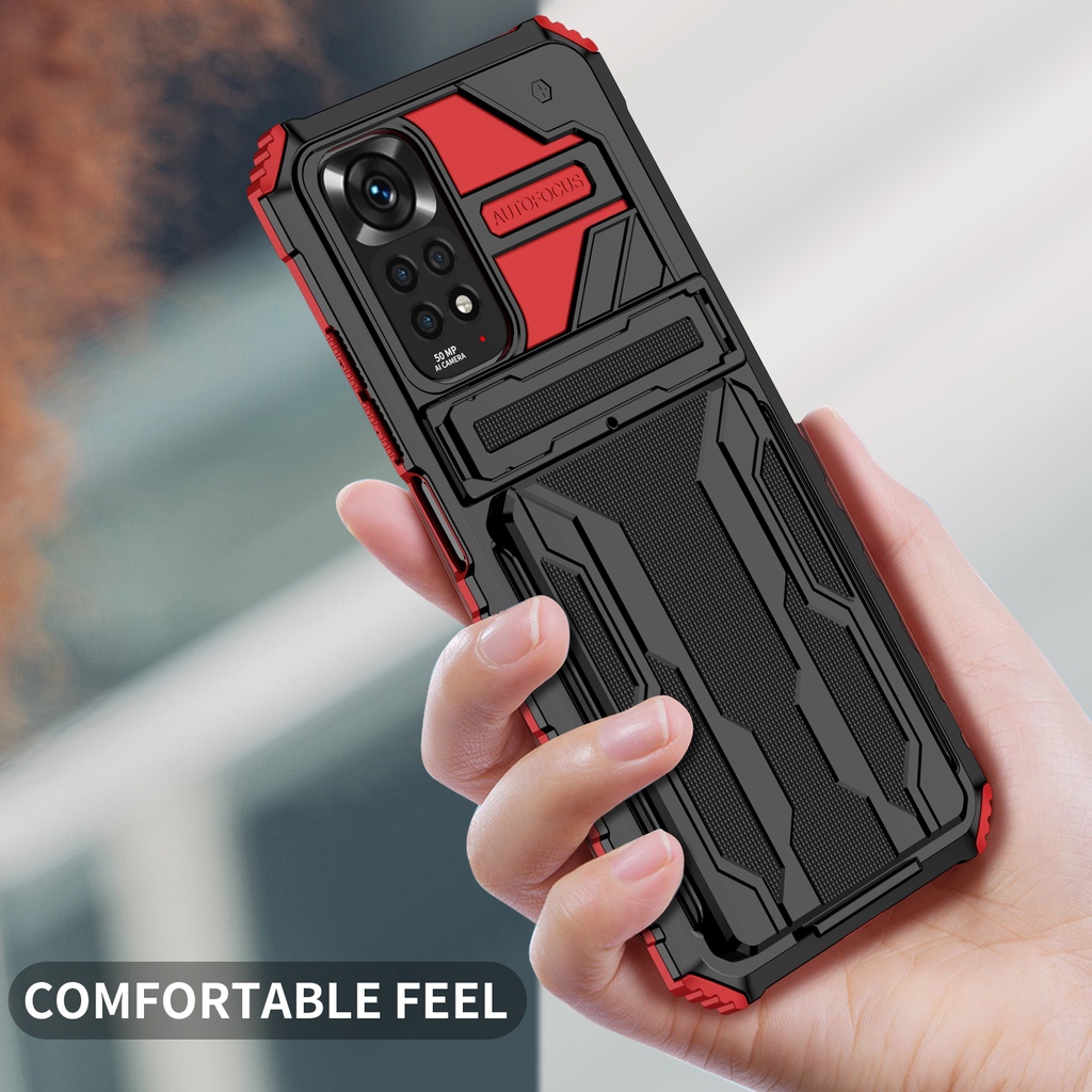 Ốp Điện Thoại TPU+PC Chống Sốc Có Ngăn Đựng Thẻ Cho Xiaomi Redmi Note 11 Global Note 11s Pro Plus Note 10 9 Pro Mat 10s 9s Ma