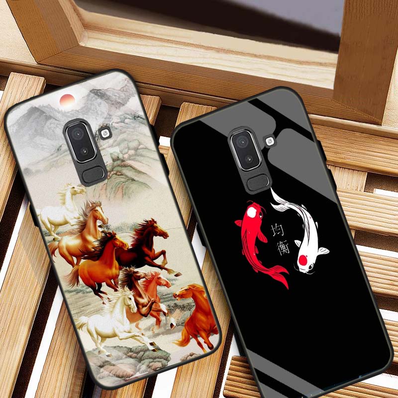 ỐP Lưng SAMSUNG A6+/ J8 Mặt kính cường lực Cao Cấp, Sang Trọng thiết kế Độc Quyền