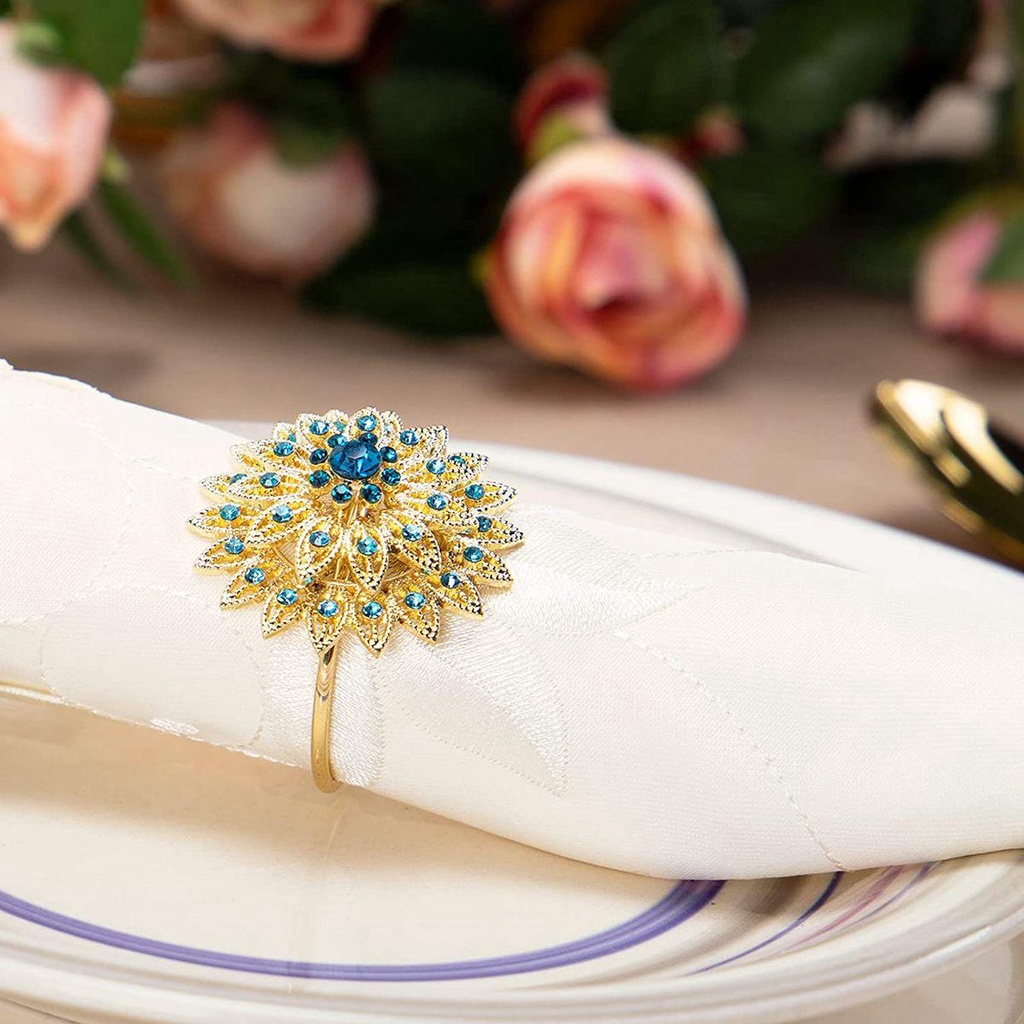 ELEGANT Nhẫn Giữ Khăn Ăn Đính Đá Sang Trọng