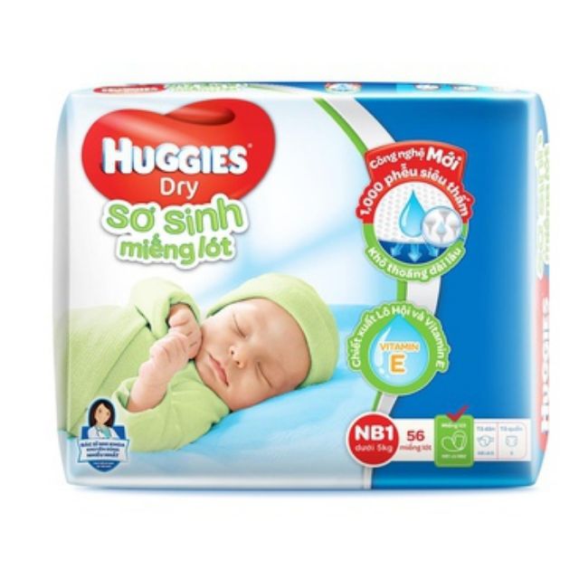 Miếng lót sơ sinh huggies newborn 1 56 miếng tiết kiệm cho bé