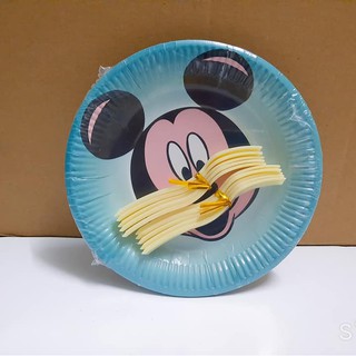 Combo 50 cái dĩa giấy đựng thực phẩm in hình 17cm (10 cái/xấp * 5 xấp) - nhiều mẫu