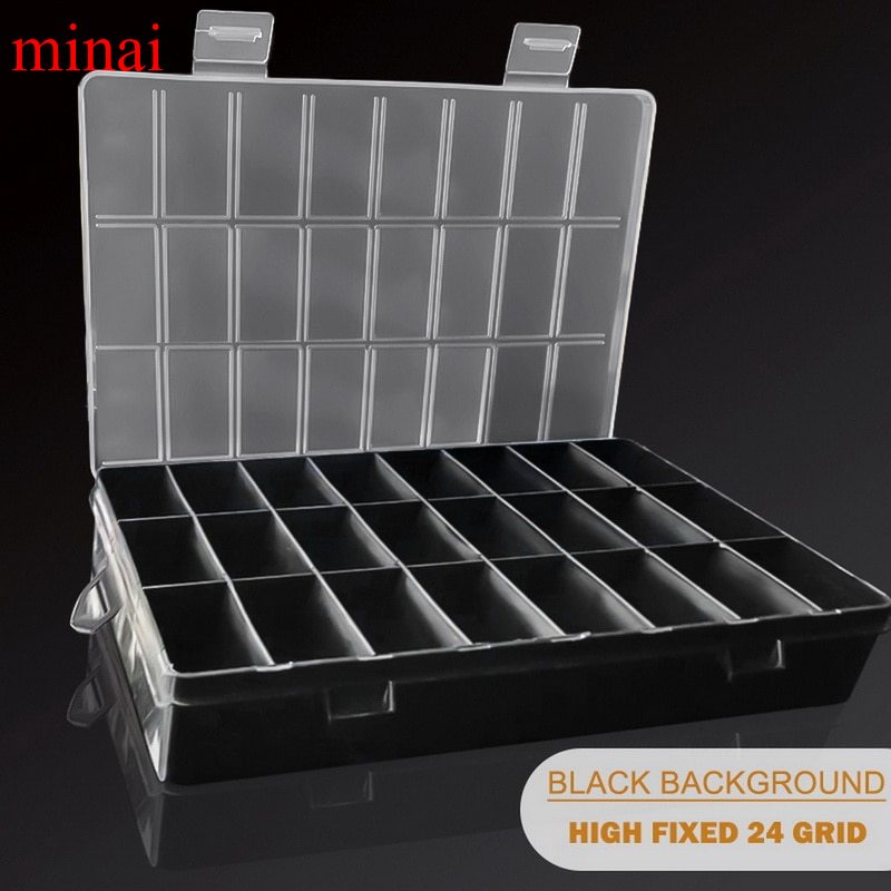 Hộp Đựng Trang Sức 24 Ngăn Bằng Nhựa Nhiều Ngăn Giá Đỡ