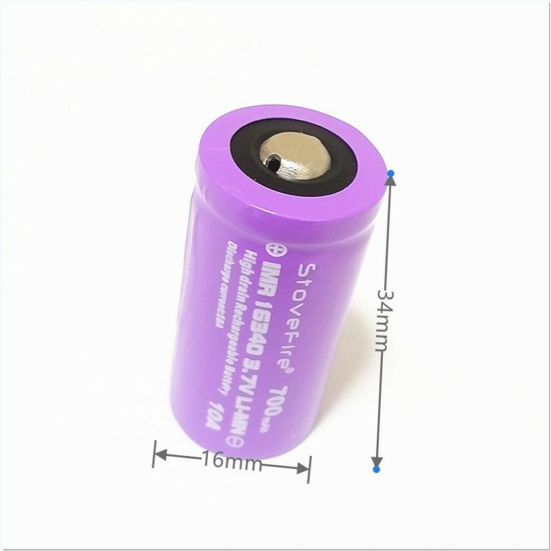 CELL PIN Stovefire 16340/CR123A - 700mAh - 3.7V xả 10A