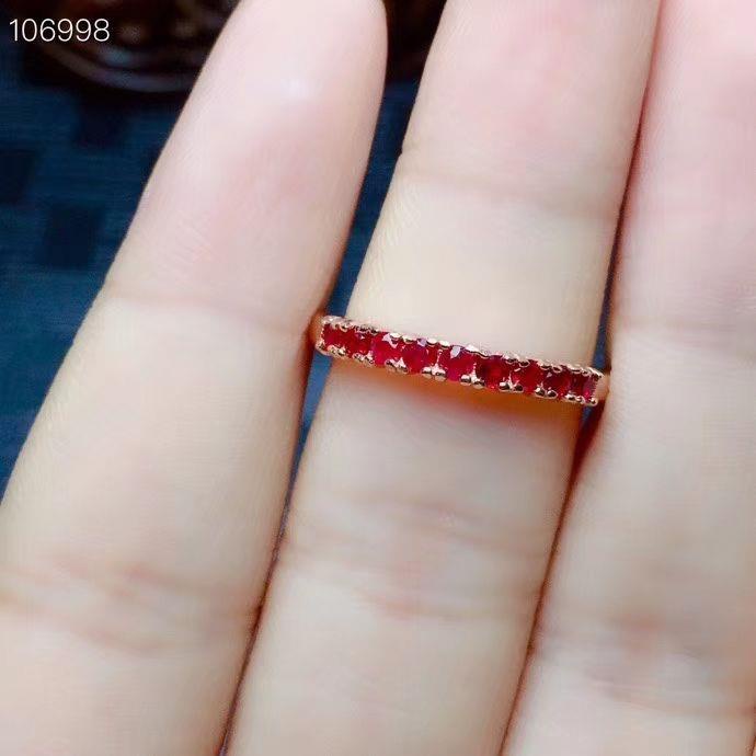 Hàng Chính Hãng Nhẫn Mạ Bạc 925 Đính Đá Hồng Ngọc Ruby Tự Nhiên Đơn Giản Phong Cách Nhật Bản Hàn Quốc Cho Nữ Boutiqu