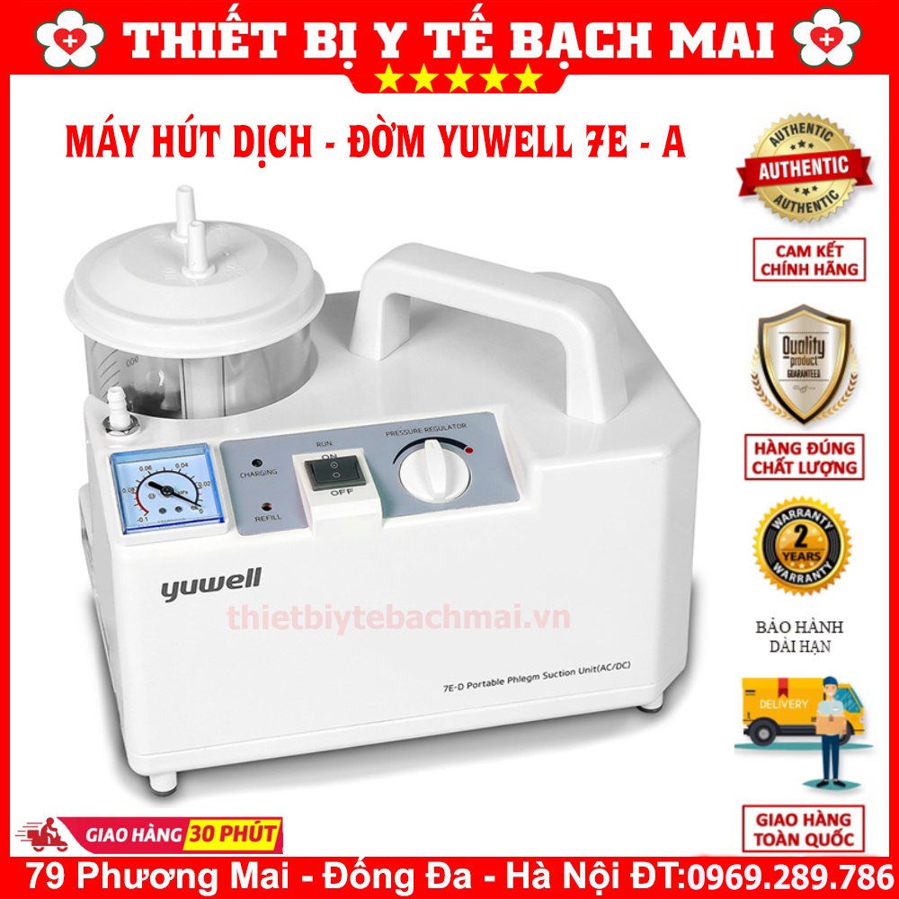 [Cao Cấp] Máy Hút Dịch 1 Bình Yuwell 7E A - Máy Hút Đờm Cho Người Lớn Và Trẻ Em