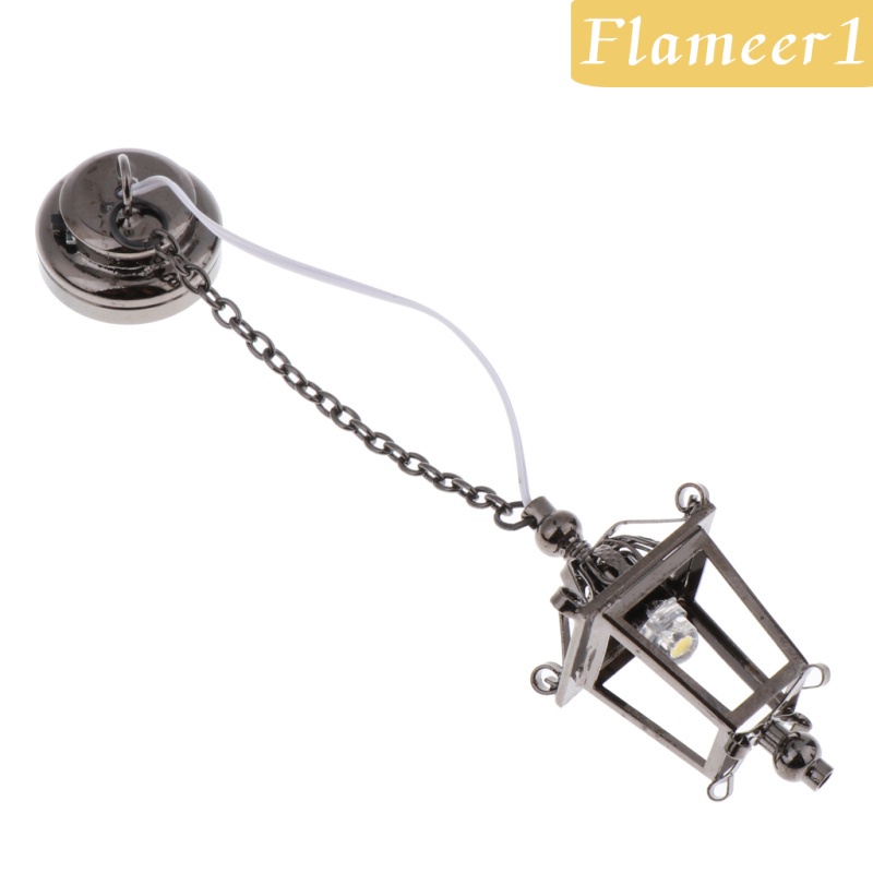 [Flameameer1] Đèn LED Treo Trần Nhà Bằng Kim Loại Màu Đen Kiểu Vintage 1: 12 Trang Trí Nhà Cửa