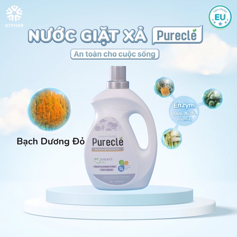 Nước giặt xả đa năng và cô đặc Pureclé 1.38l - 3.8l chính hãng