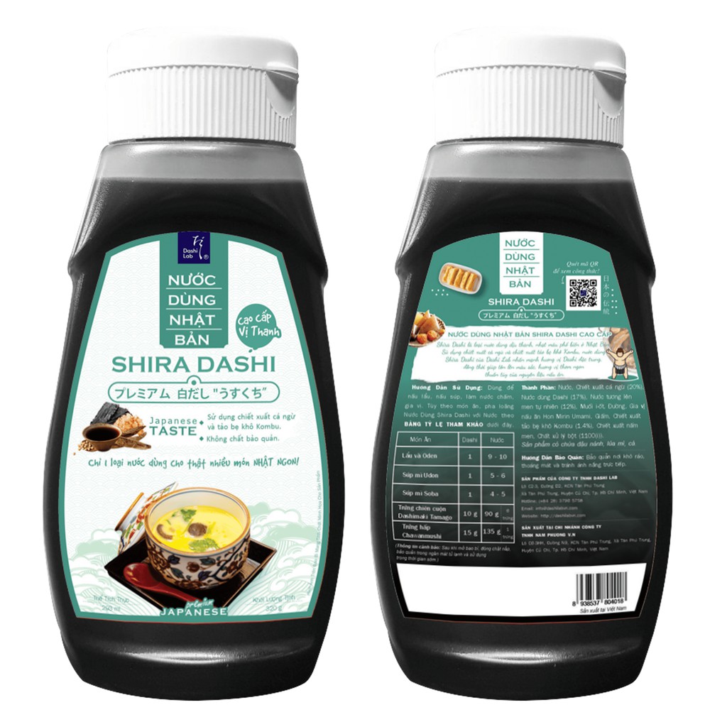 Combo Dashi Nhật Bản (1 chai Happo Dashi 340g, 1 chai Shira Dashi 320g)