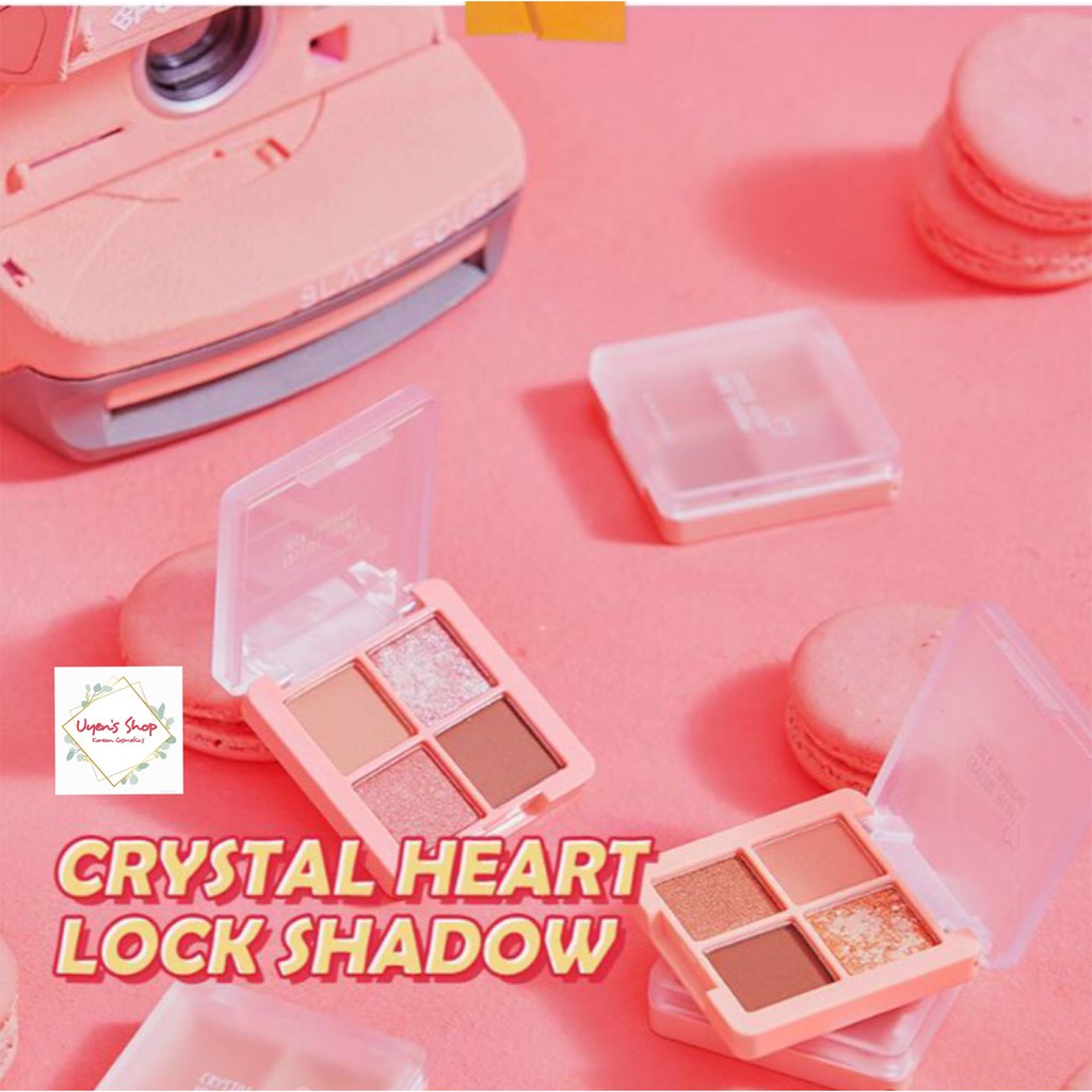 Phấn mắt 4 ô Black Rouge Crystal Heart Lock Shadow