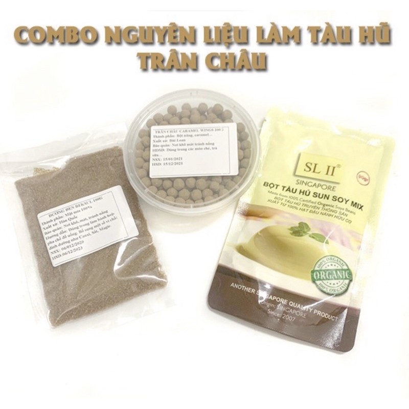 combo set tàu hũ trân châu đường đen