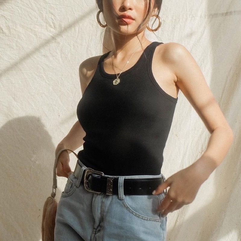 Áo Ba Lỗ Nữ Dáng Dài MASSEC Chất Thun Gân Co Giãn, Vải dày Loại 1 - A18