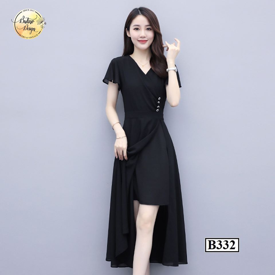 [FREESHIP] Váy đầm suông B332 Đen BUTINO SHOP thời trang nữ hàng thiết kế Cao Cấp | BigBuy360 - bigbuy360.vn