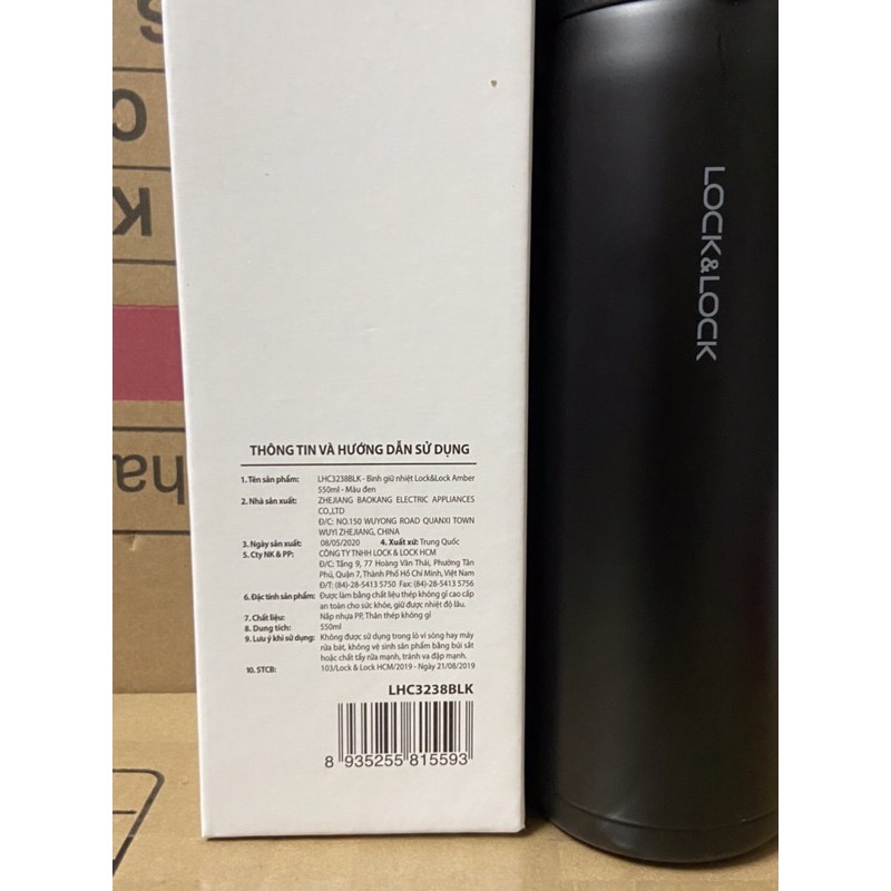 [LOCK&amp;LOCK]BÌNH GIỮ NHIỆT AMBER TUMBLER 550ML-LHC3238