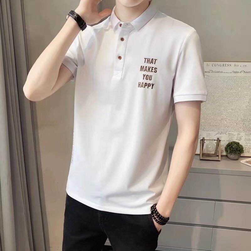 Áo thun polo AOKANG tay ngắn thêu họa tiết chữ cái chất lượng cao thời trang dành cho nam