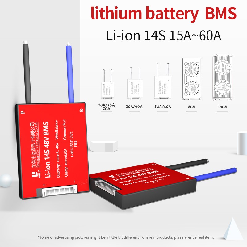 Bảng bảo vệ pin 3.7V Li-ion 14S 48V 20A 30A 40A 60A 18650 PCM BMS PCM với mô-đun pin lithium ion lithiu cân bằng