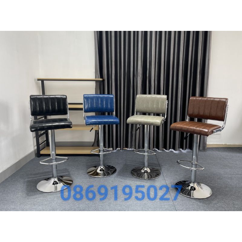 Ghế Quầy Bar QB-3354 Nệm Da Si Bóng Có Nâng Hạ Chiều Cao, Make Up, Live Stream