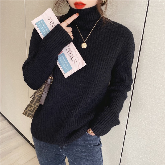 ZHELIHANGFEI Áo Len Tay Dài Cổ Lọ Kiểu Dáng Đơn Giản Hợp Thời Trang