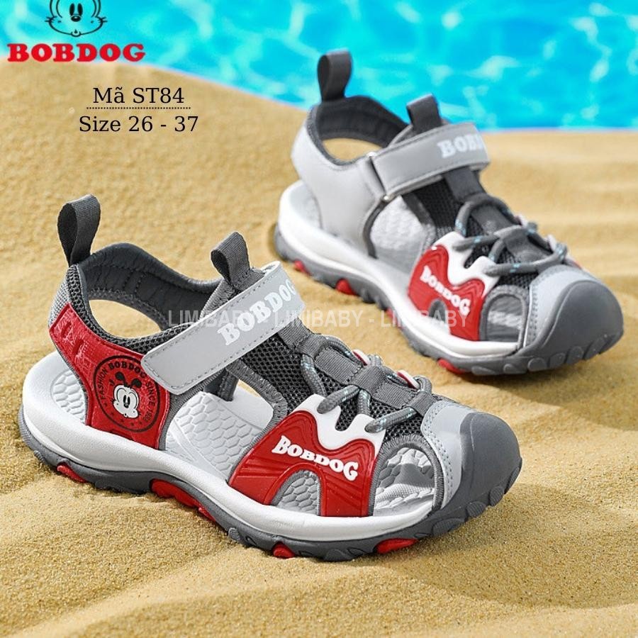 Sandal bé trai BOBDOG dép rọ kiểu bít mũi thời trang cho bé trai  học sinh nam tiểu trung học 3 - 12 Tuổi LIMIBABY ST84