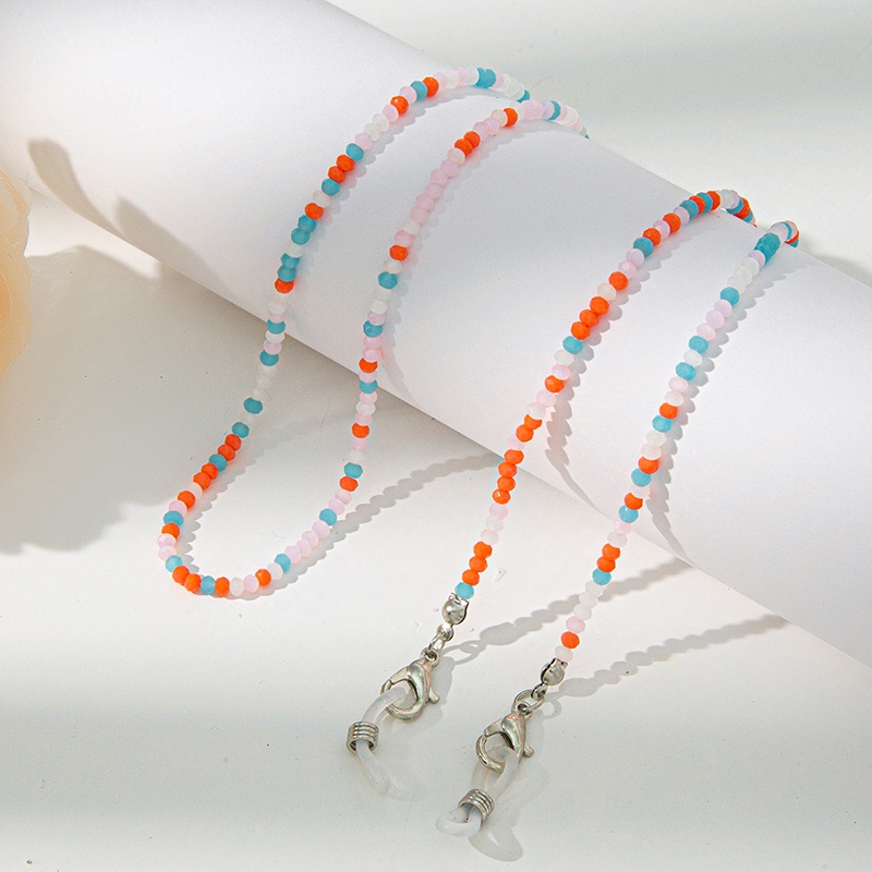 Dây đeo mắt kính xỏ hạt pha lê nhiều màu dễ thương