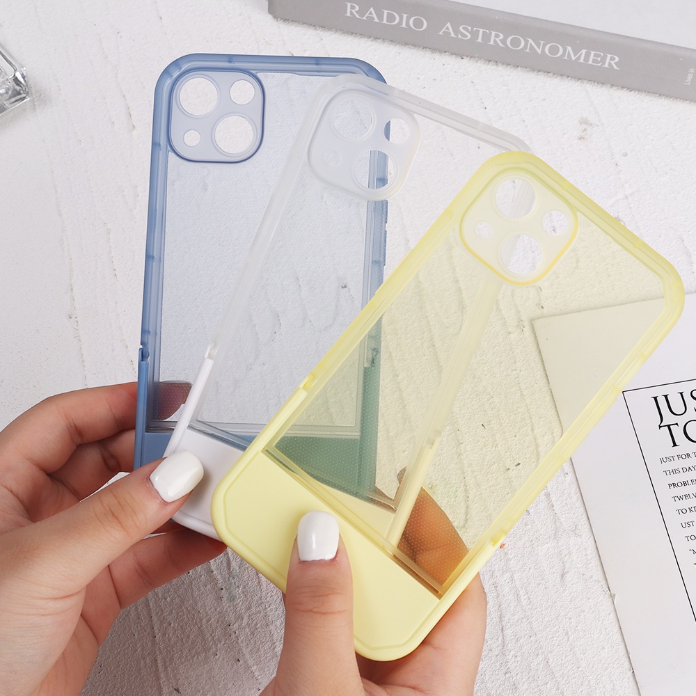 Ốp Điện Thoại Màu Kẹo Trơn Có Giá Đỡ Cho Iphone 13 Series / The New 2 Trong 1