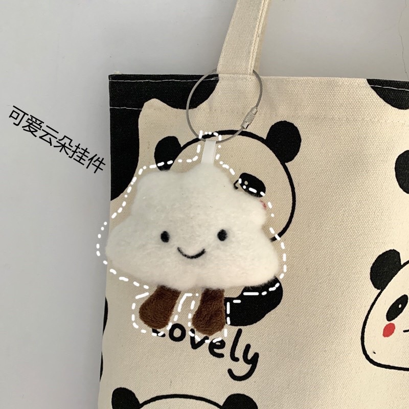 Túi tote đeo vai hình panda đáng yêu kèm mặt đám mây