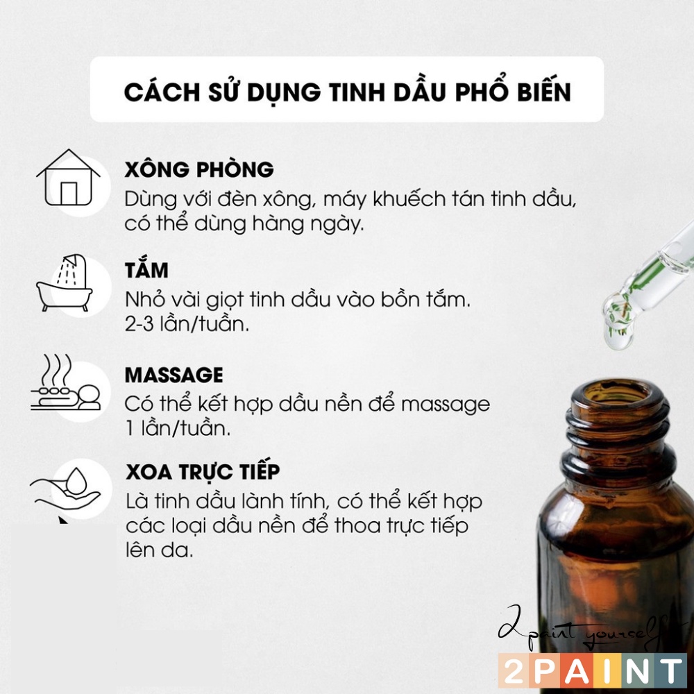 Tinh dầu thơm phòng ngủ thiên nhiên nguyên chất lọ 10ml 2PAINT ( Có giấy kiểm định chất lượng )