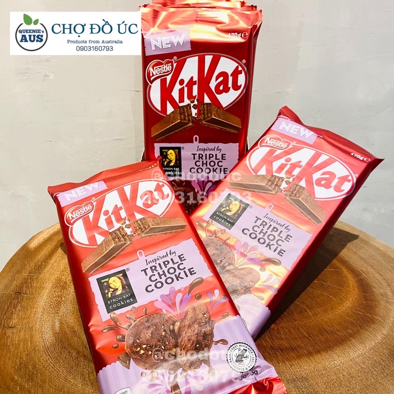 Limited 2022 ❤️ Bánh xốp Chocolate KitKat with Byron Bay Cookies - nhập Úc 🇦🇺