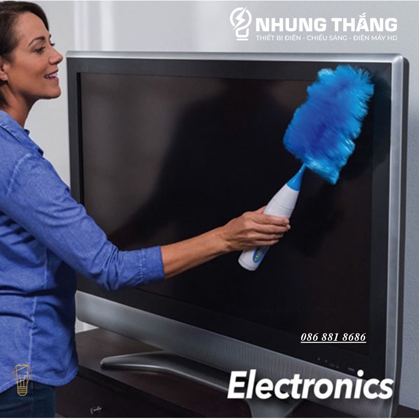 Chổi Lau Bụi Tự Động Spin Duster VS-5092 - Đầu Chổi Công Nghệ Tĩnh Điện Lau Bụi Cực Tốt - Pin Sạc Tích Điện