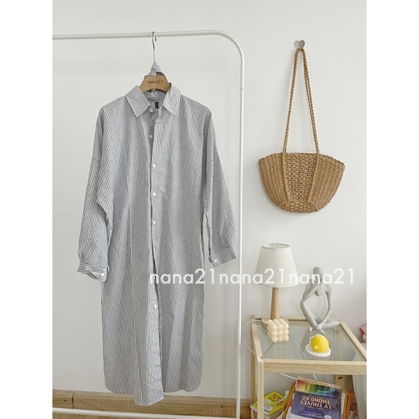 Váy sơ mi kẻ hàn quốc Nana21 Nanastore21