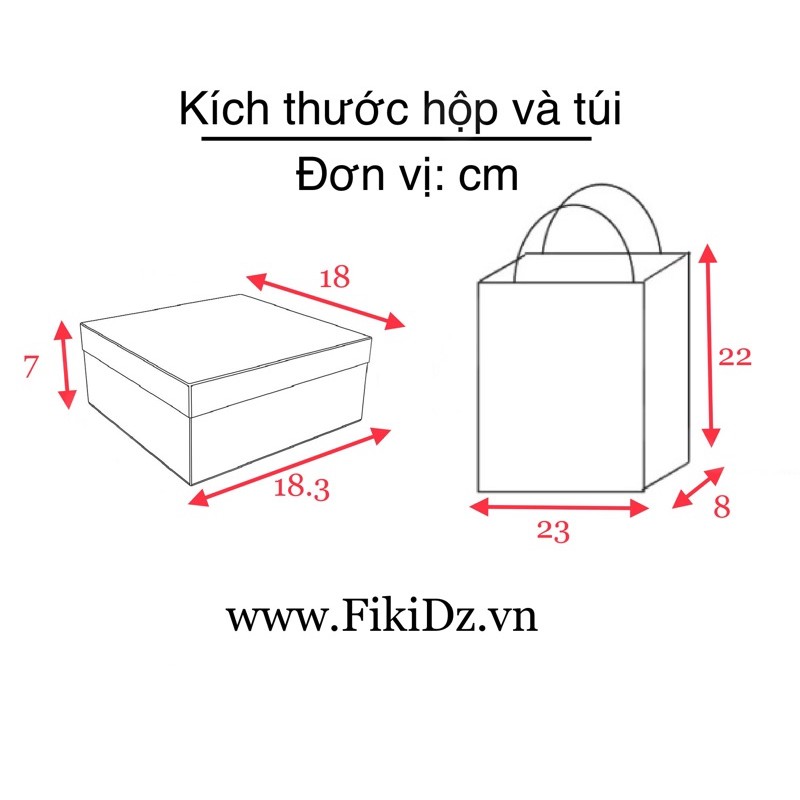 [18*18.3*7] SỈ 28K Set hộp quà kèm túi giấy cho bé