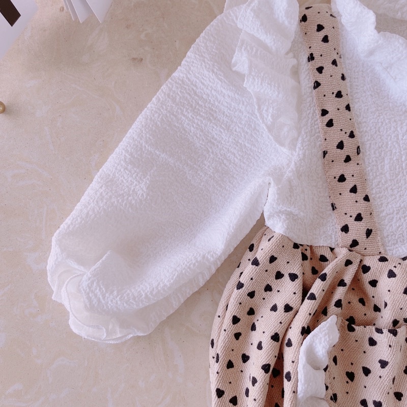 Bodysuit dài tay vintage kèm yếm chất nhung ấm áp