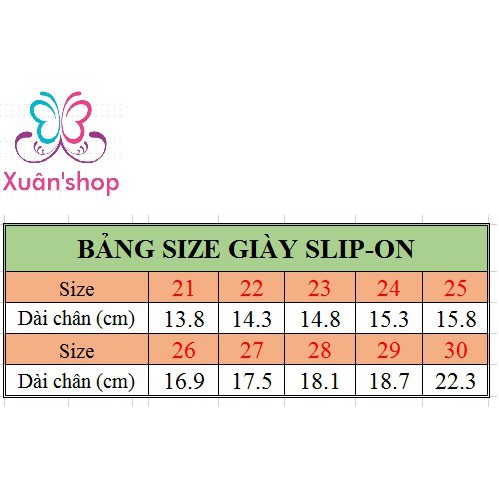 Giày lười xinh cho bé trai, gái (size từ 21 đến 30)