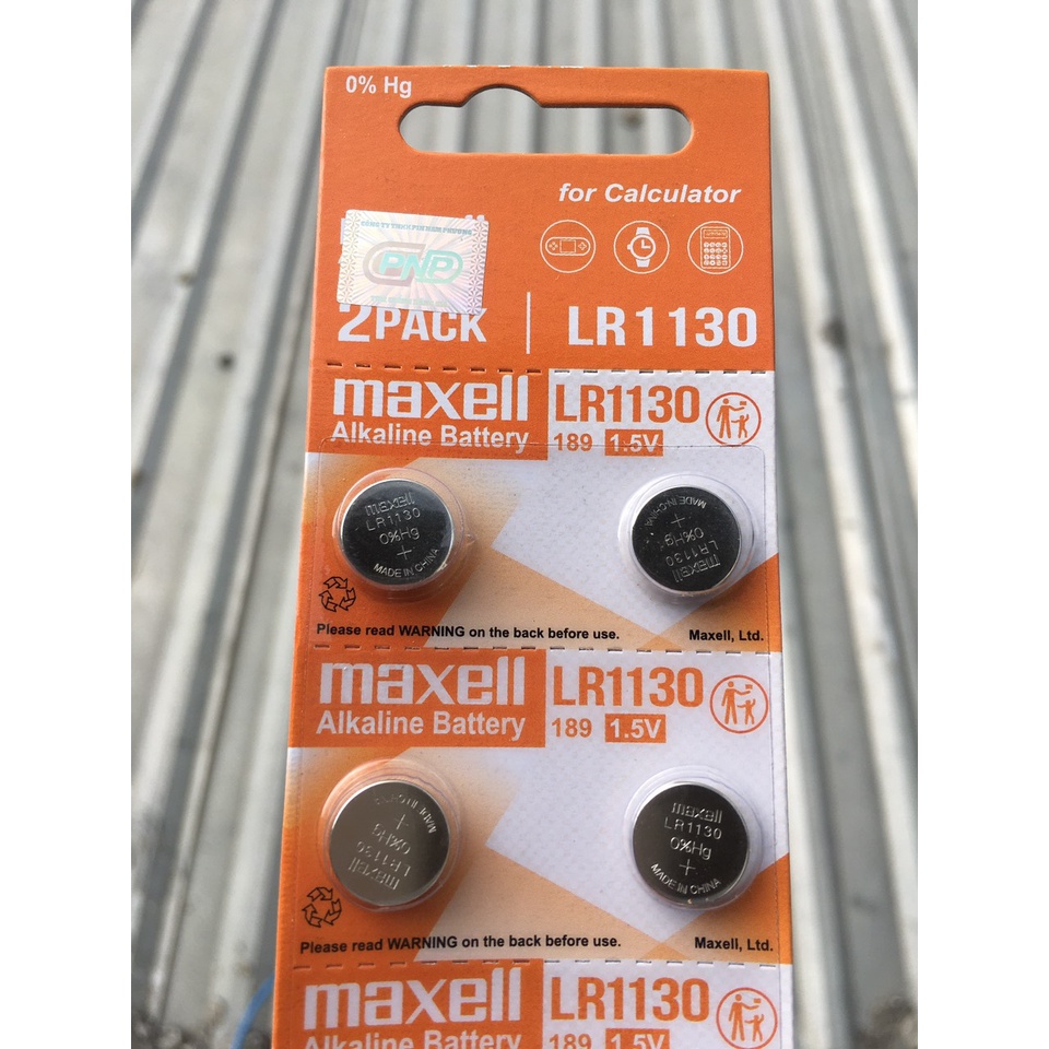 Vỉ 10 Viên Pin Maxell AG10 LR1130 LR54 Cúc Áo 1,5V Nhật Bản