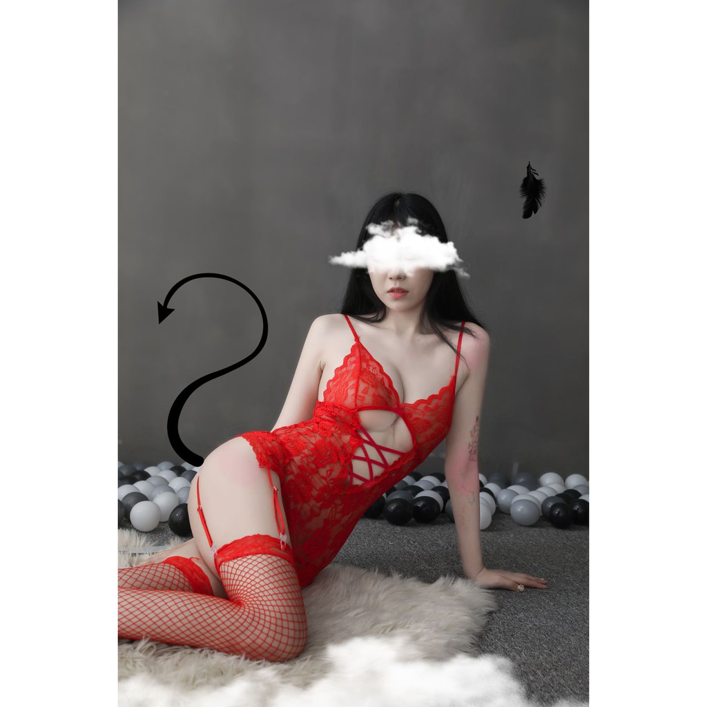 Full bộ đồ lót ren gợi cảm kèm vớ Nhà Kho TuTu L407 | BigBuy360 - bigbuy360.vn