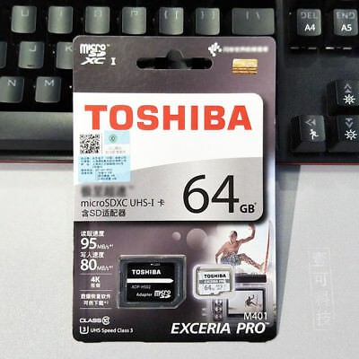 Thẻ Nhớ Micro SDXC Toshiba Exceria Pro M401 64GB UHS-I U3 4K 95MB/s - HÀNG THANH LÝ KHÔNG BẢO HÀNH