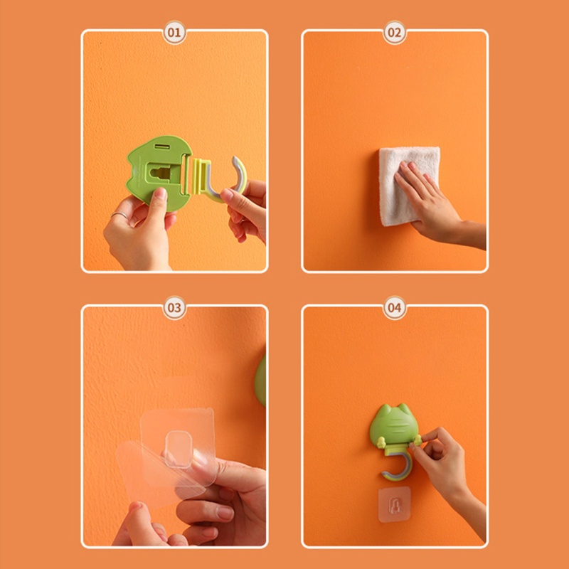 Móc Treo Cây Lau Nhà Hình Mèo Dễ Thương Dán Tường Không Cần Khoan