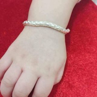 Lắc tay bạc dây dừa dày dặn cho bé