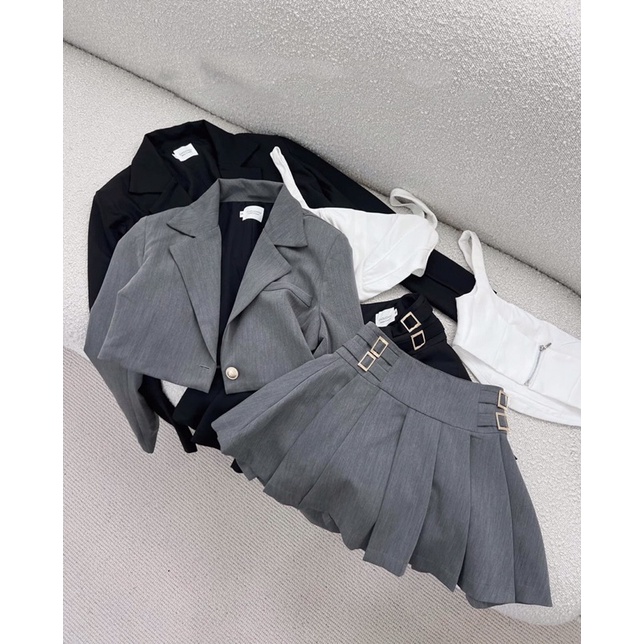 Set vest croptop 3 món thanh lịch, nhẹ nhàng