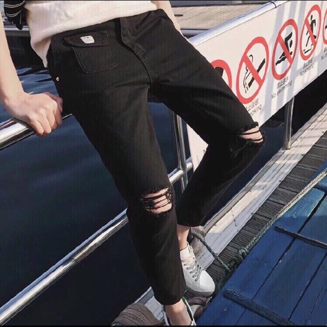 JEAN đen rách gối🔥🔥🔥