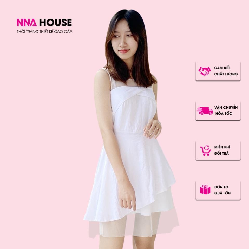 Đầm - Váy nữ dự tiệc voan dáng xòe nhẹ nhiều tầng NNAHOUSE Mã NA206
