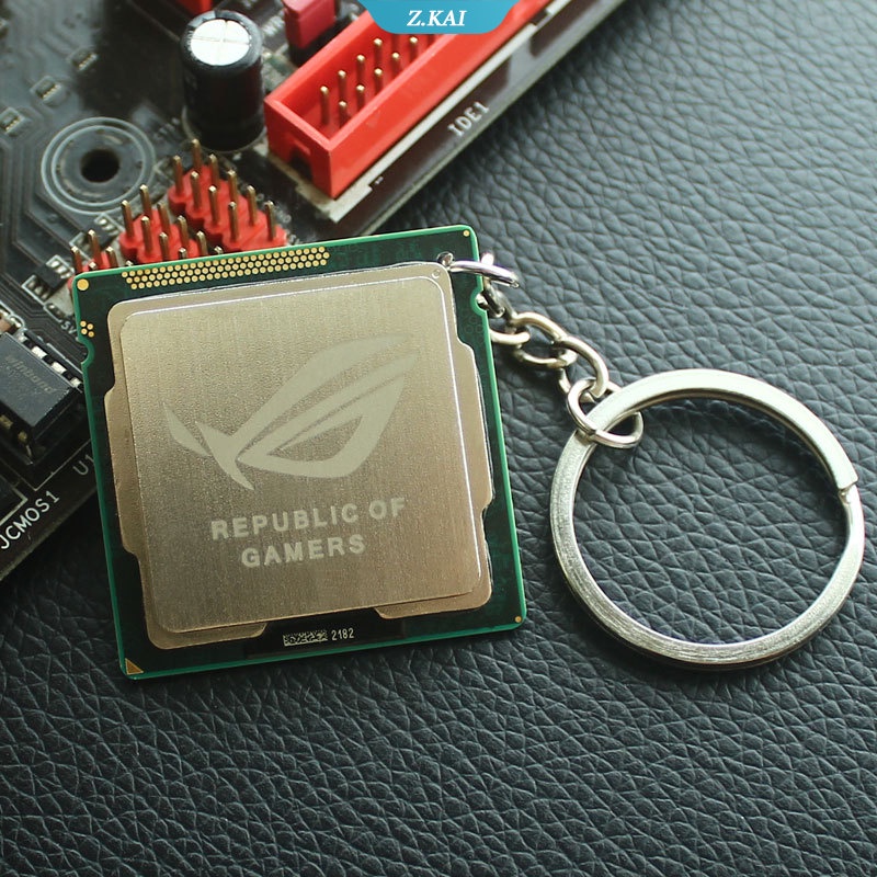 Móc Khóa Hình CPU Màu Sắc Trơn Sáng Tạo Độc Đáo
