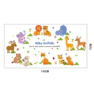Decal dán tường Vườn thú Baby animals