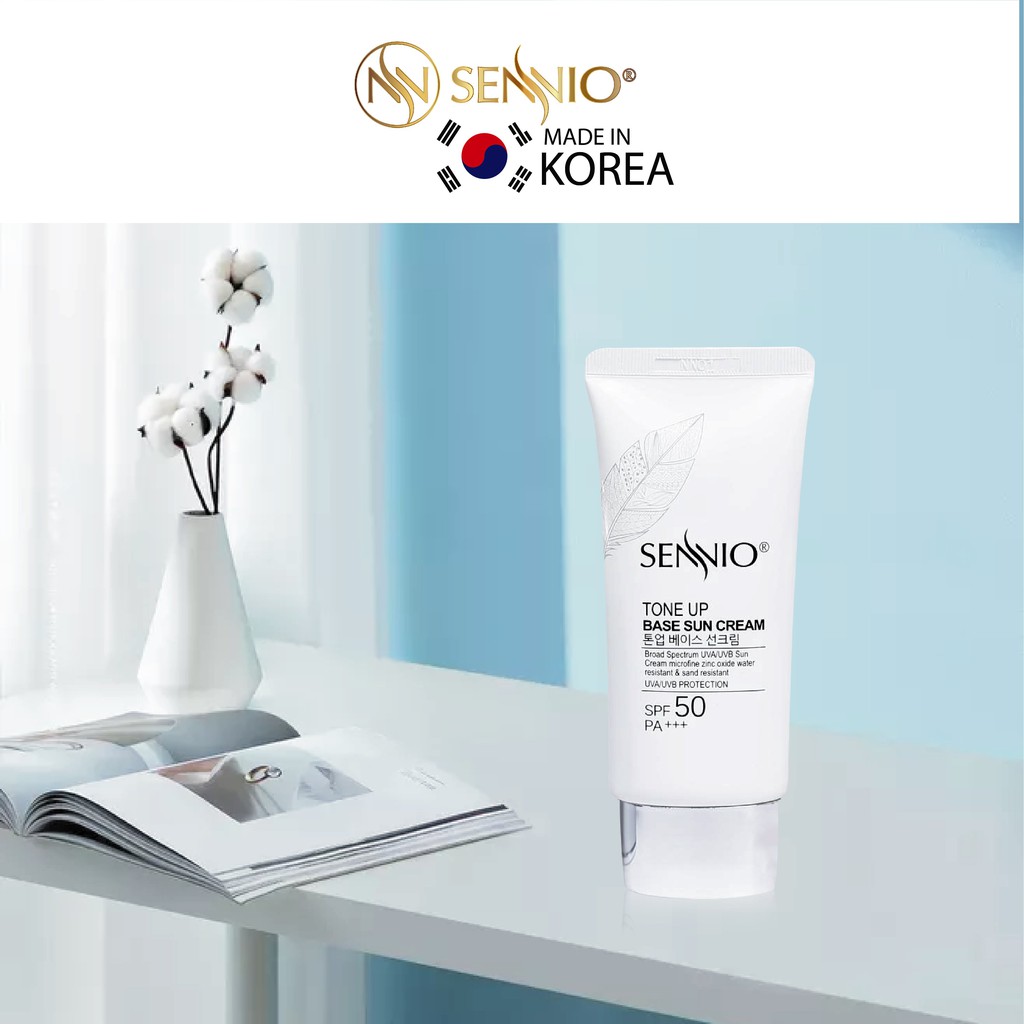 Kem Chống Nắng Kiềm Dầu Nâng Tông Da - Sennio Tone Up Base Sun Cream SPF50PA++ SNO 802