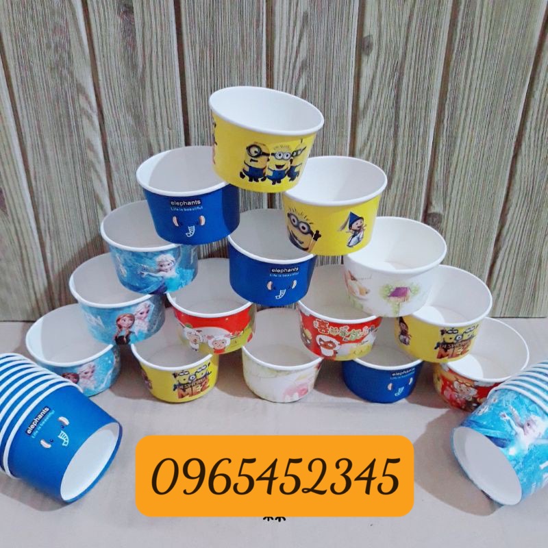 Set 100 cốc cừu giấy dùng 1 lần 240ml - KingPack