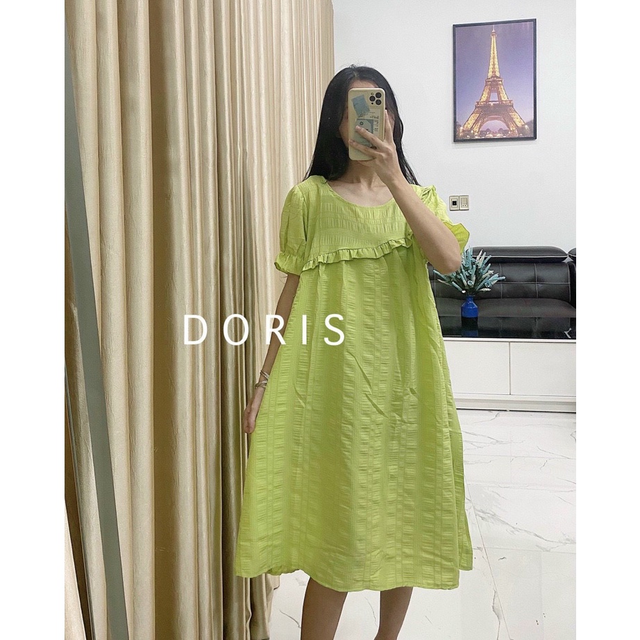 Váy bầu  xốp tay bồng dáng A basic có 3 màu