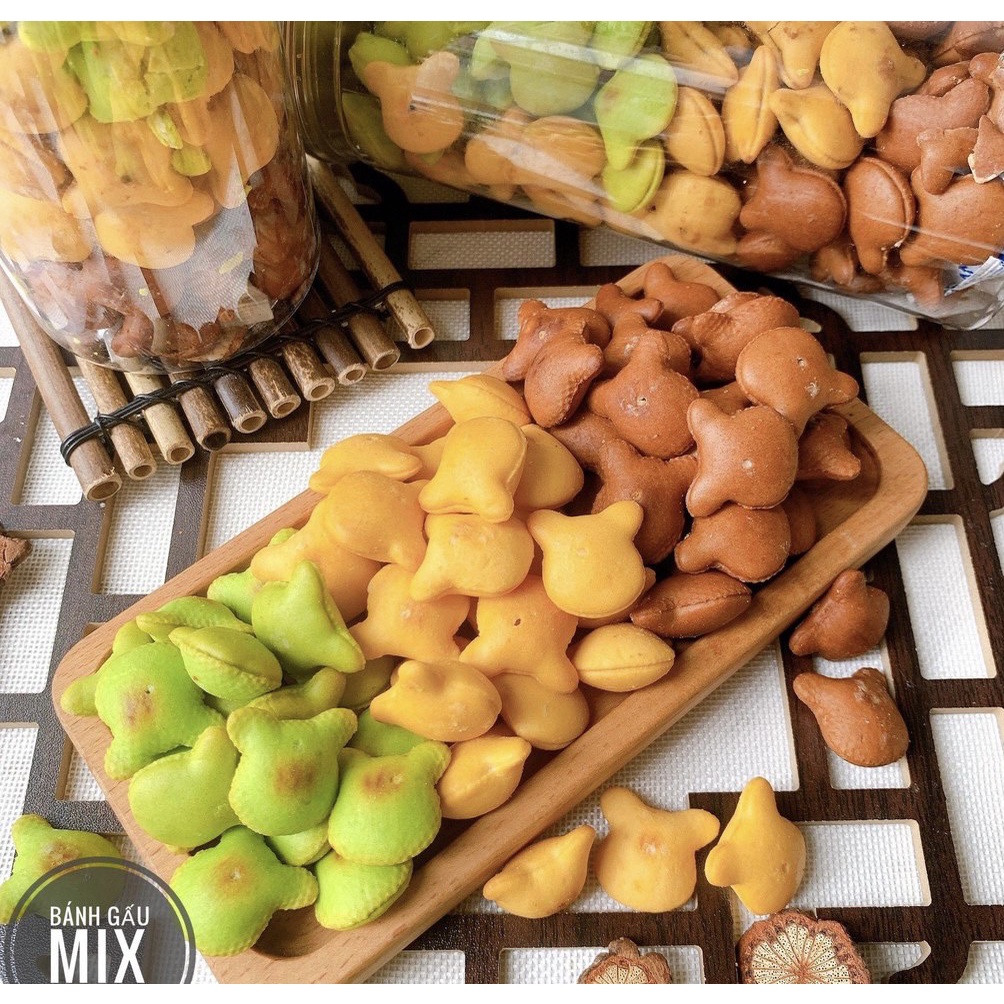 Bánh gấu mix vị thơm ngon giòn không hôi dầu hũ 400gr